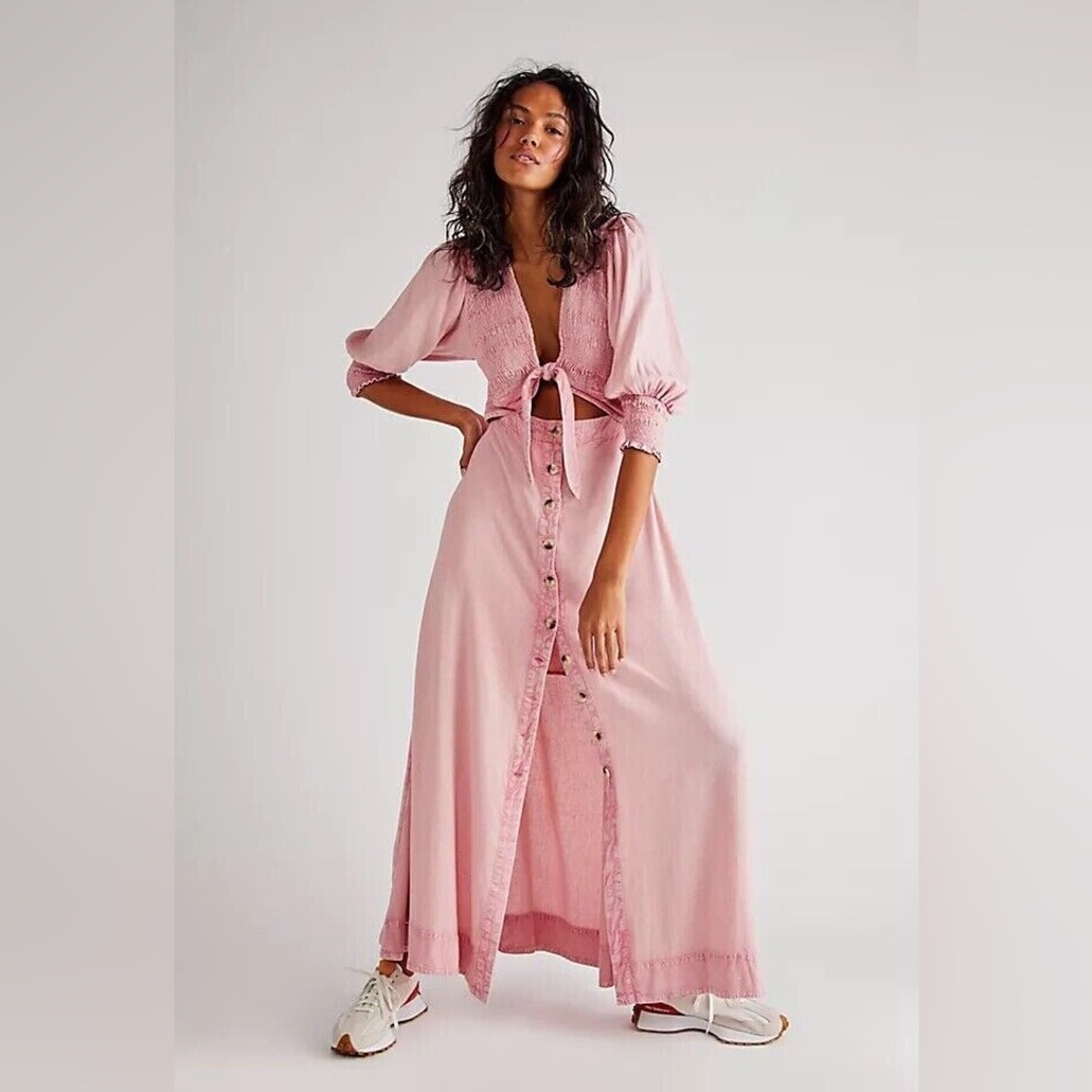 Free People Maxi Dress String Of Hearts Cutout Women Size Medium